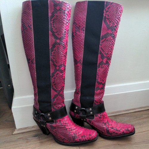 Soles boots pink snakeskin - r,